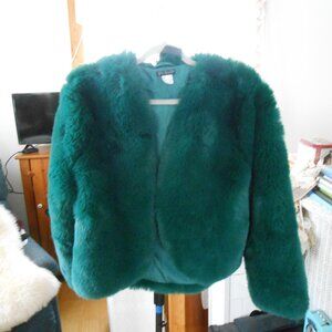 VENUS Deep  beautiful  emerald  color fur Jacket